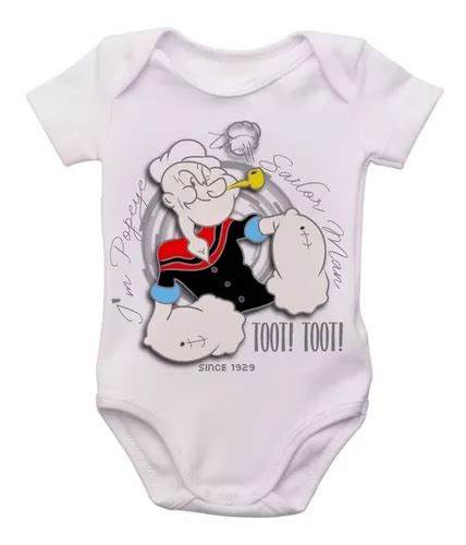 Body Bebê Luxo Popeye Sailor Marinheiro Mar Brutus Desenho Mebuscar