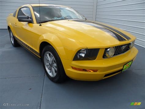 Screaming Yellow 2006 Ford Mustang V6 Deluxe Coupe Exterior Photo