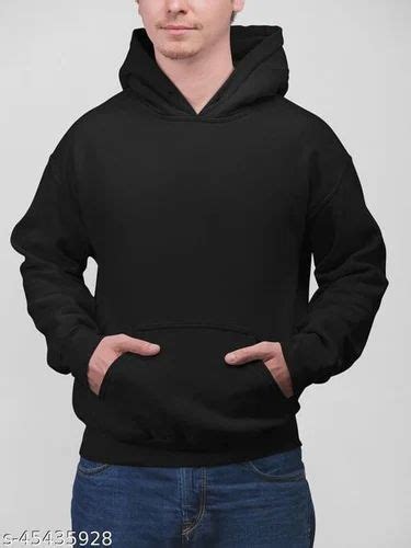 Black Full Sleeves Unusuals Men Plain Hoodie At Rs 400piece In Indore