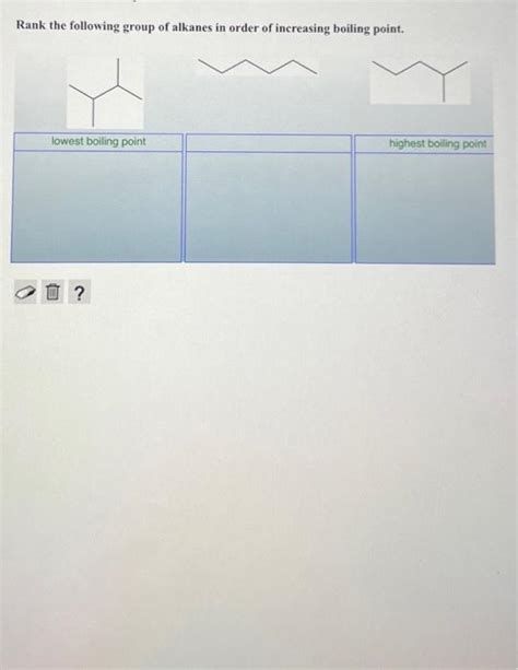 Solved Rank The Following Group Of Alkanes In Order Of Chegg