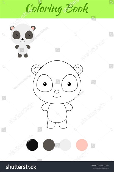 Coloring Page Happy Little Baby Panda Stock Vector (Royalty Free) 1746271853 | Shutterstock