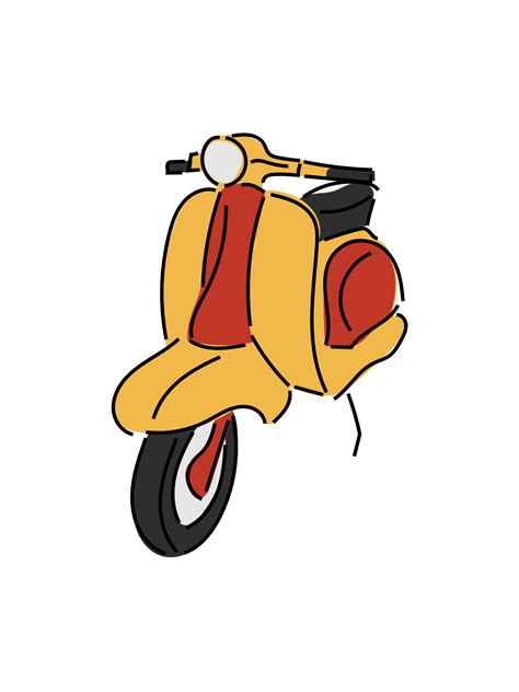 Classic Vespa Scooter Vector Illustration Design Vector Art At