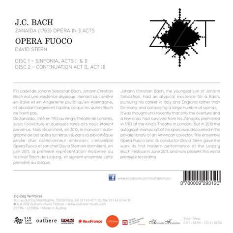 Johann Christian Bach Zanaida Oper In 3 Akten 1763 2 CDs Jpc