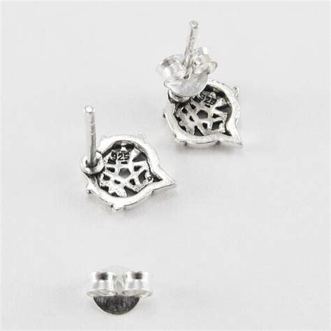 Sterling Silver Heart Pentacle Pentagram Earring Studs Dryad Design