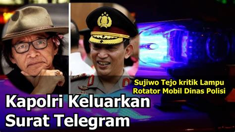 Sujiwo Tejo Kritik Lampu Rotator Mobil Dinas Polisi Kapolri Keluarkan