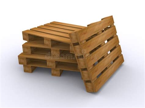 Stack Wooden Pallets Isolated White Stock Illustrations 402 Stack