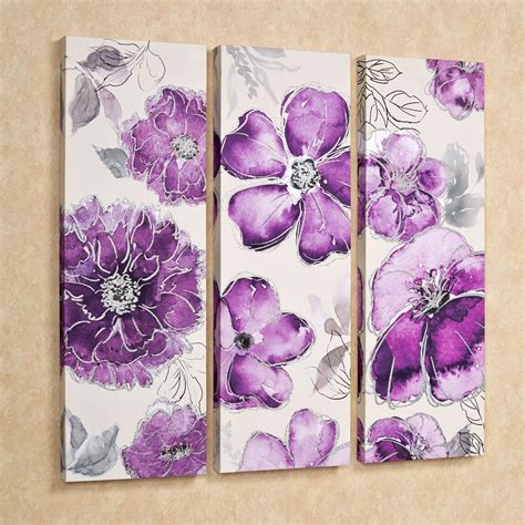 Pretty in Floral Canvas Triptych Wall Art Set | Triptych art, Floral ...