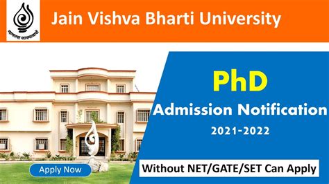 PhD Admission 2021 In Jain Vishva Bharti University Jain Vishva