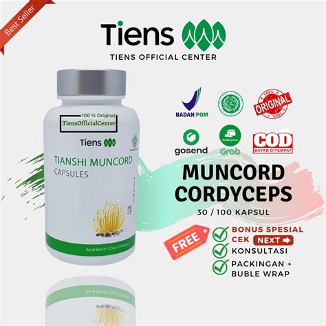 Jual Suplemen Herbal Tiens Tianshi Muncord Cordyceps Capsules Original