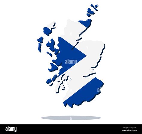 Map Of Scotland With Flag Stock Photo Alamy