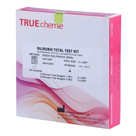 Bilirubin Total Test Kit Sp Ivd Biochemistry Kits Athenese Dx