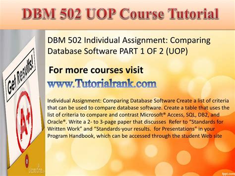 Ppt Dbm Uop Course Tutorial Tutorial Rank Powerpoint Presentation