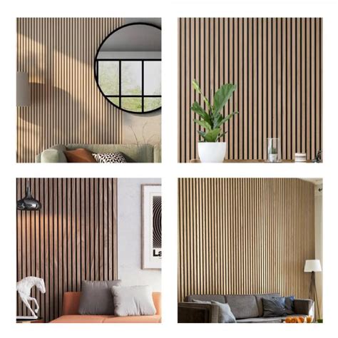 Smoked Oak Natural Wood Acoustic Panels For Building Materials