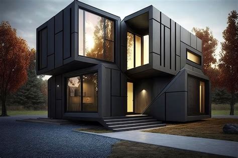 Modern Architecture Modular Home Exterior Design | Premium AI-generated ...