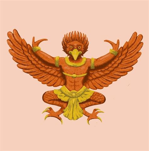 Garuda Mythical Creature That Is Half Bird Half Human Buddhist Hindu