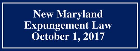 Details on the New Maryland Expungement Law for October 2017