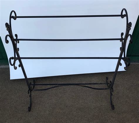 Vintage Metal Quilt Rack Blanket Hanger Wrought Iron Rack Etsy