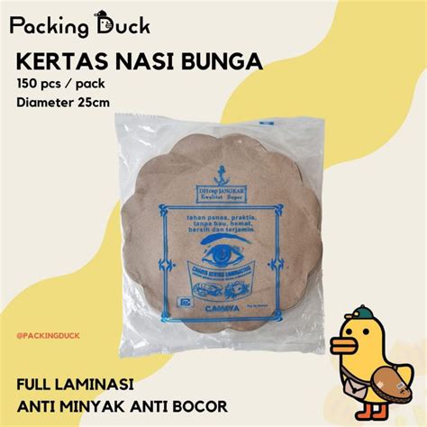 Jual KERTAS NASI BUNGA COKLAT ALAS PIRING ROTAN BAKUL ISI 150 PCS