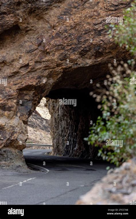 Rock Tunnel At The Barranco De La Aldea De San Nicolas Central