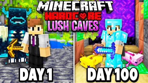 I Survived 100 Days In A Lush Caves Only World In Hardcore Minecraft 1