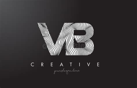 Vb V B Letter Logo With Zebra Lines Texture Design Vector Stock Vector