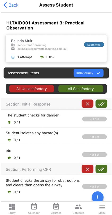 Scenario Creating An Observation Checklist Assessment Axcelerate Support