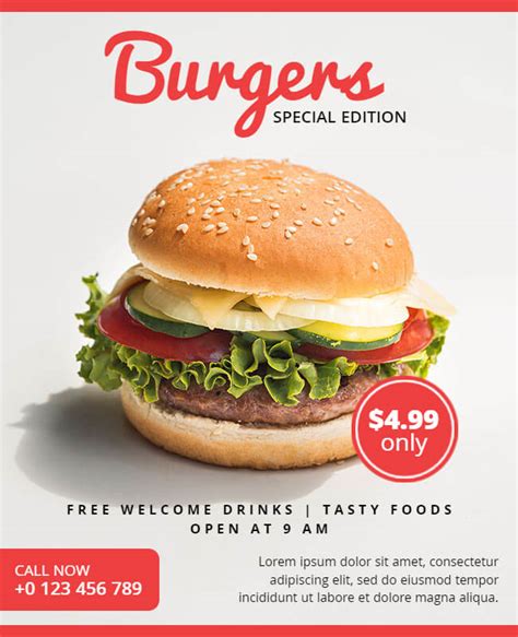 Burger Flyer Templates Design Deliciously Burger Promotions