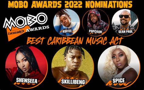 Mobo Awards 2022 Nomination For Koffee Popcaan Spice Sean Paul