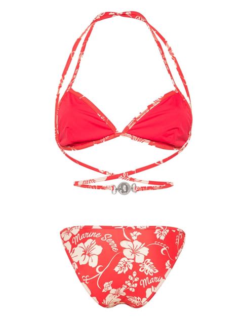 Marine Serre Bikini Con Estampado Floral Farfetch