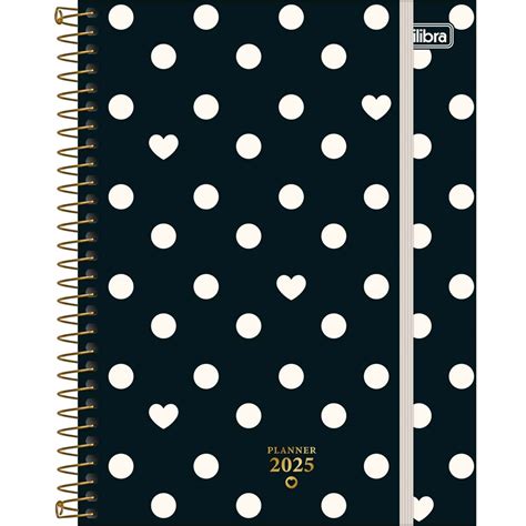 Planner Espiral X Cm West Village Fundo Preto Cora Es