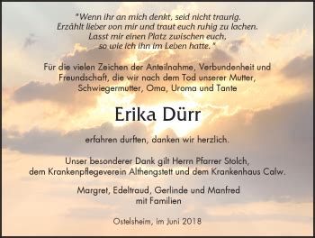 Traueranzeigen Von Erika D Rr Schwarzw Lder Bote Trauer