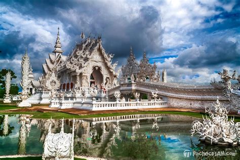 Vintage Wat Rong Khun El Templo Blanco De Chiang Rai Tailandia