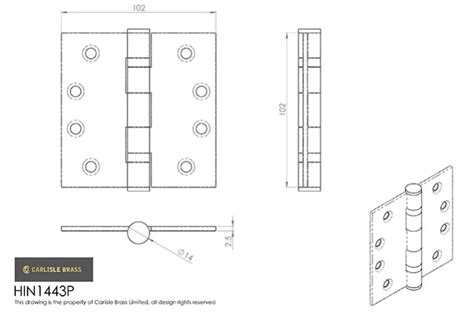 Carlisle Brass Ball Bearing Hinge Construction Supplies