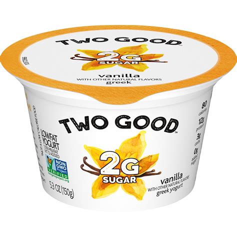 Two Good Lowfat Lower Sugar Vanilla Greek Yogurt 53 Oz