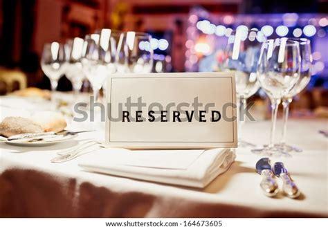 Reserved Sign On Table Restaurant Stock Photo Edit Now 164673605