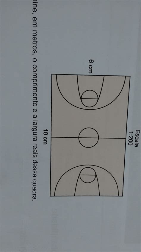 Veja Este Desenho De Uma Quadra De Basquete Determine Em Metros O