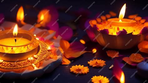 Premium Ai Image Diya Oil Lamps For The Diwali Festival Hindu