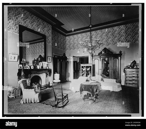 Bedroom in the White House, Washington, D.C., 1893 Stock Photo - Alamy