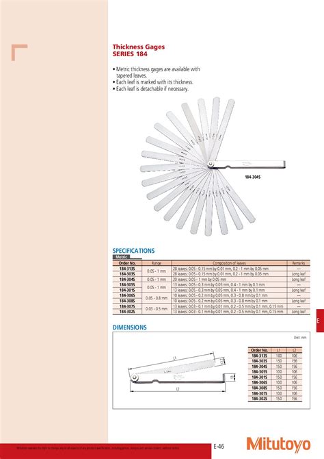 Mitutoyo Feeler Gauge / Thickness Gauge | 184 Series | Regional Tech