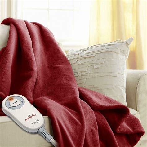 Sunbeam Electric Microplush Heated Throw Red 2091421