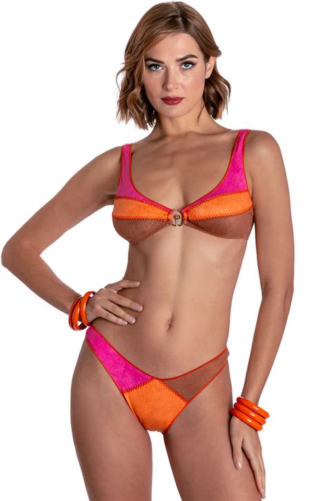 BIKINI BRASSIERE DAINETTO CON ACCESSORIO PATCHWORK Taglia S Colore