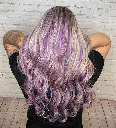 25 Purple Highlights Trending In 2022 To Show Your Colorist Blonde Hair With Purple Streaks