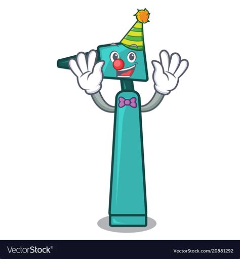 Clown Otoscope Mascot Cartoon Style Royalty Free Vector