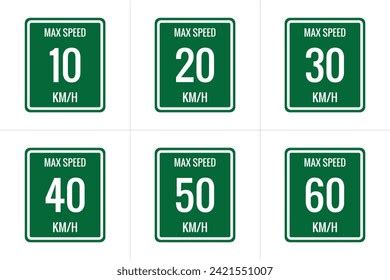 Maximum Speed Limit Sign 10 Kmh Stock Vector Royalty Free 2421551007