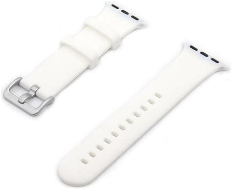 Smartwatchbandjes By Qubix Rubberen Sportbandje Met Gesp Wit