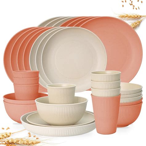 Amazon Homienly Wheat Straw Dinner Plates And 26OZ Cereal Bowls