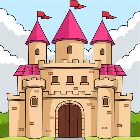 Ilustraci N De Dibujos Animados De Color Del Castillo Real Vector