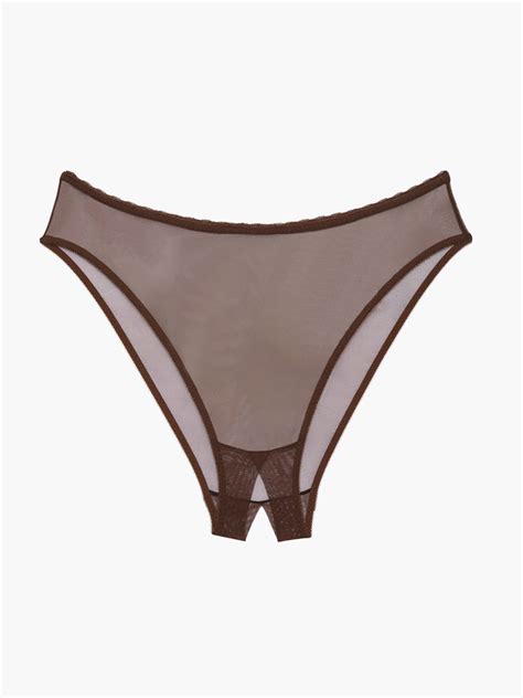 Mesh Crotchless High Leg Bikini In Brown SAVAGE X FENTY Germany