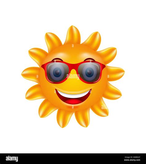 Funny Face of Summer Sun with Sunglasses Stock Vector Image & Art - Alamy