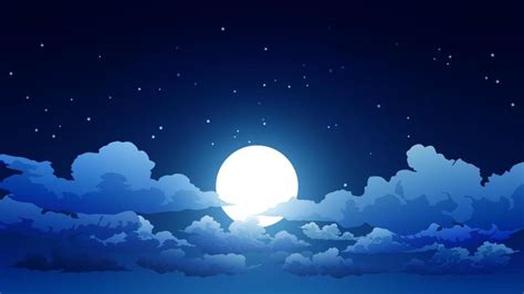 Night Sky Background With Clouds Full Moon And Stars Adventkalender